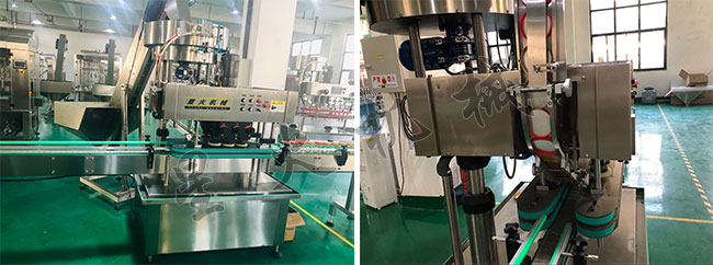 星火牛肉醬生產(chǎn)線設(shè)備中旋蓋設(shè)備細節(jié)展示